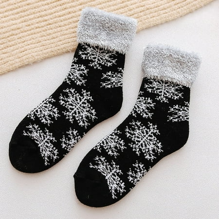 KEVCHE Ski Socks Thickened and Velvet Winter Warm Floor Socks Christmas Socks Black
KEVCHE Ski Socks Thickened and Velvet Winter Warm Floor Socks Christmas Socks Black