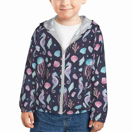 Vsdgher Watercolor Marine Animals Kids Sun Protection Hoodie with Zip Rash Guard Tops Children s Long Sleeve Sun Protection Clothing - 2 Years
Vsdgher Watercolor Marine Animals Kids Sun Protection Hoodie with Zip Rash Guard Tops Children s Long Sleeve Sun Protection Clothing - 2 Years