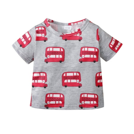 KIMI BEAR Infant Boy Outfits 6 Months Infant Boy Spring Summer Tops 12 Months Infant Boy Red Bus Prints Short Sleeve Cozy Basic T-shirt Gray
KIMI BEAR Infant Boy Outfits 6 Months Infant Boy Spring Summer Tops 12 Months Infant Boy Red Bus Prints Short Sleeve Cozy Basic T-shirt Gray