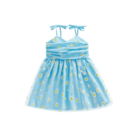Suanret Kids Girls Princess Dress Daisy Print Sleeveless Sling Dress Summer Casual Tie-Up Mesh Tulle Tutu Dress Blue 5-6 Years
Suanret Kids Girls Princess Dress Daisy Print Sleeveless Sling Dress Summer Casual Tie-Up Mesh Tulle Tutu Dress Blue 5-6 Years