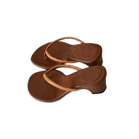 Daeful Womens Thong Sandals Chunky Heel Heeled Sandal Summer Flip Flops Lightweight Beach Casual Shoes Ladies Comfort Slides Brown 8
Daeful Womens Thong Sandals Chunky Heel Heeled Sandal Summer Flip Flops Lightweight Beach Casual Shoes Ladies Comfort Slides Brown 8