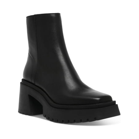Steve Madden Womens Fella Leather Lug Sole Ankle Boots
