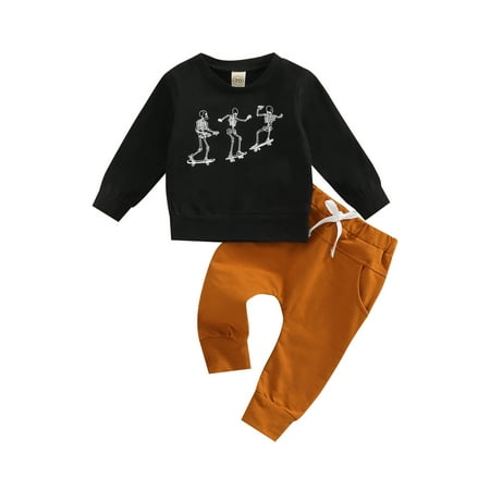 Halloween Toddler Baby Boy Clothes Crewneck Sweatshirt Pullover Long Sleeve Shirt Pants Spooky Skeleton Outfits
Halloween Toddler Baby Boy Clothes Crewneck Sweatshirt Pullover Long Sleeve Shirt Pants Spooky Skeleton Outfits