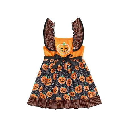 Diconna Kids Toddler Girl Halloween Dress Pumpkin Spider Ruffle Sleeveless Tulle Dress Outfits Princess Party Sundress Orange 7-8 Years
Diconna Kids Toddler Girl Halloween Dress Pumpkin Spider Ruffle Sleeveless Tulle Dress Outfits Princess Party Sundress Orange 7-8 Years