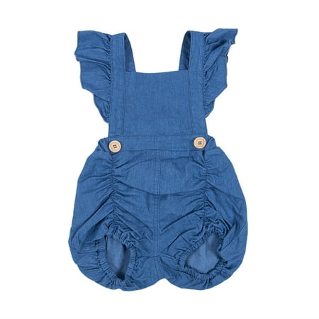 Ma&Baby Toddler Baby Girls Clothes Bodysuit Denim Romper Jumpsuit Outfits