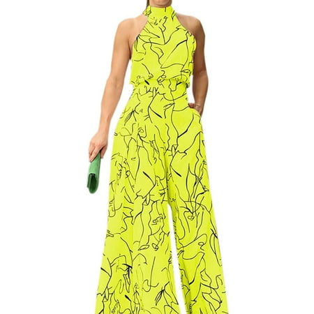 Woman Jumpsuit Bodysuit Long Romper with Waist-slimming Design for Anniversary Gift Formal Birthday Gift S Yellow
Woman Jumpsuit Bodysuit Long Romper with Waist-slimming Design for Anniversary Gift Formal Birthday Gift S Yellow