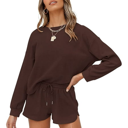 CHENXINGYGG Women s Waffle Knit Long Sleeve Top and Shorts Pullover Nightwear Lounge Pajama Set with Pockets
CHENXINGYGG Women s Waffle Knit Long Sleeve Top and Shorts Pullover Nightwear Lounge Pajama Set with Pockets