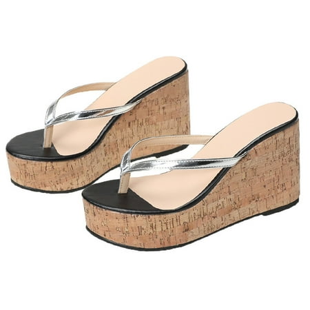 Fidelma Women s Wedges Ladies Fashion Rest Flip-Flops Bohemian Platform Slope Slippers Beach Slippers Silver 38
Fidelma Women s Wedges Ladies Fashion Rest Flip-Flops Bohemian Platform Slope Slippers Beach Slippers Silver 38