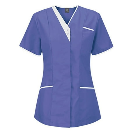Women Scrubs Top Floral Printed Protective Clothing Short Sleeve V Neck Printed T Shirt Soft Breathable With Pocket Spring Summer Daily Nursing Uniforms Nursing Care Working Uniforms
Women Scrubs Top Floral Printed Protective Clothing Short Sleeve V Neck Printed T Shirt Soft Breathable With Pocket Spring Summer Daily Nursing Uniforms Nursing Care Working Uniforms