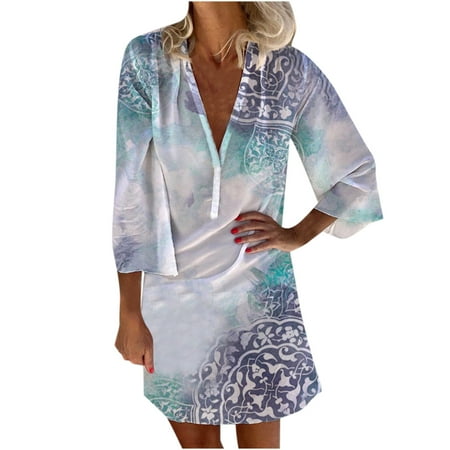 Sexy Fall Dresses for Women 2022 Corset Dress for Women Women s Fashion Casual Temperament Pullover V-Neck Three-Quarter Sleeve Positioning Printing Dress White S
Sexy Fall Dresses for Women 2022 Corset Dress for Women Women s Fashion Casual Temperament Pullover V-Neck Three-Quarter Sleeve Positioning Printing Dress White S