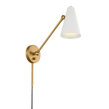 Kichler 52485 Sylvia 9 Tall Wall Sconce - Natural Brass / White