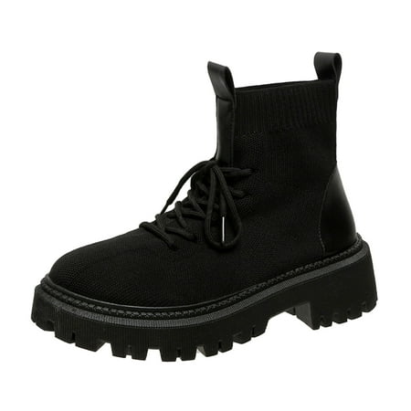 EUHDSSDE Ladies Solid Color Elastic Breathable Knitted Lace Up Thick Heel Short Boots
EUHDSSDE Ladies Solid Color Elastic Breathable Knitted Lace Up Thick Heel Short Boots