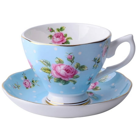 Fine Bone China Coffee Cup Saucer Funny Design Coffee Cup Wave Cup Dish Blue