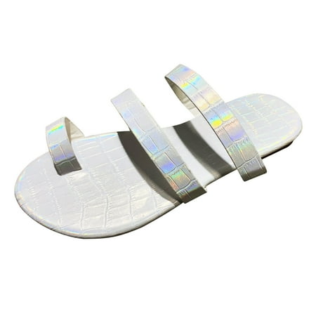 Summer Womens Ladies Flat Flip Flops Slippers Casual Slip On Round Toe Shoes