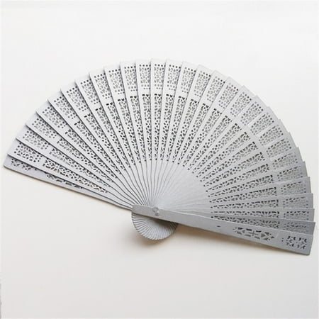 Tangnade Home Decor Sandalwood Fan Openwork Carved Wooden Fan Wedding Fan 20cm
