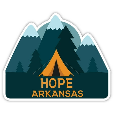 Hope Arkansas Souvenir 4-Inch Fridge Magnet Camping Tent Design