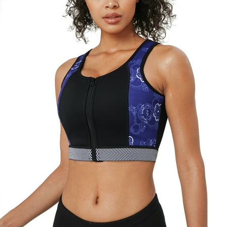 Nebility High Impact Sports Bra for Women Full Cup Workout Top Vest with Front-Zipper Wirefree for Women Fitness(Blue X-Large)
Nebility High Impact Sports Bra for Women Full Cup Workout Top Vest with Front-Zipper Wirefree for Women Fitness(Blue X-Large)