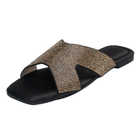 SEMIMAY Fashion Flat Casual Rhinestone Hollow Out Slippers Outdoor Elegant Solid Color Plus Size Sandals Light Women Shoes Black
SEMIMAY Fashion Flat Casual Rhinestone Hollow Out Slippers Outdoor Elegant Solid Color Plus Size Sandals Light Women Shoes Black
