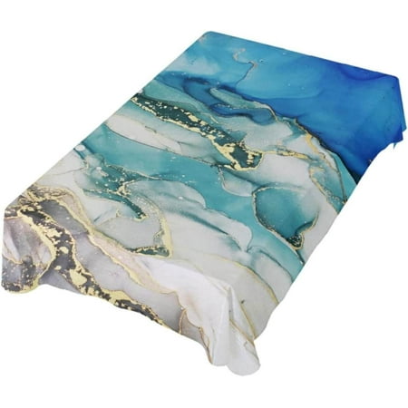 Hyjoy Outdoor & Indoor Rectangle Tablecloth Golden and Blue Marble Texture Dinner Table Cover for Patio Picnic Holiday Party 60x90In
Hyjoy Outdoor & Indoor Rectangle Tablecloth Golden and Blue Marble Texture Dinner Table Cover for Patio Picnic Holiday Party 60x90In
