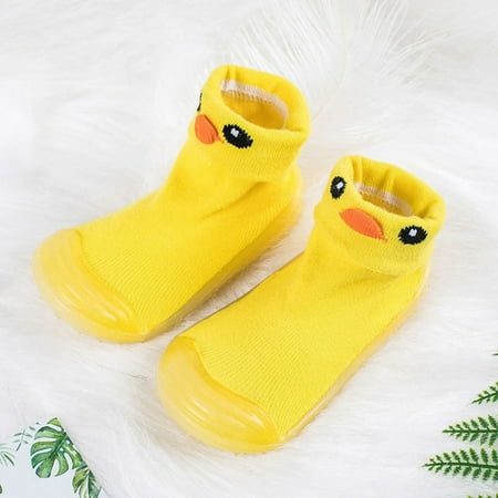 NEGJ Toddler Kids Baby Knit Soft Sole Rubber Shoes Socks Slipper Stocking