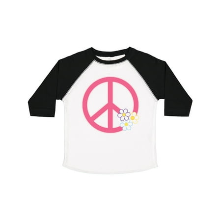 Inktastic Peace Sign Cute Daisy Flowers Gift Toddler Toddler Girl T-Shirt