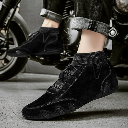 Casual Shoes Mens Shoes High Top Elastic Band Sport Shoes Fashion Casual Shoes Mens Plus Size Ankle Boots