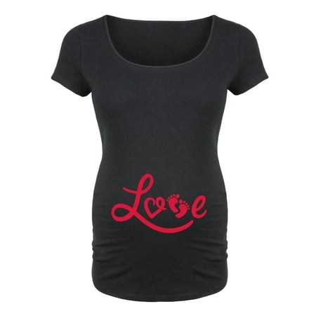 Bloom Maternity - Love Footprints - Maternity Scoop Neck T-Shirt