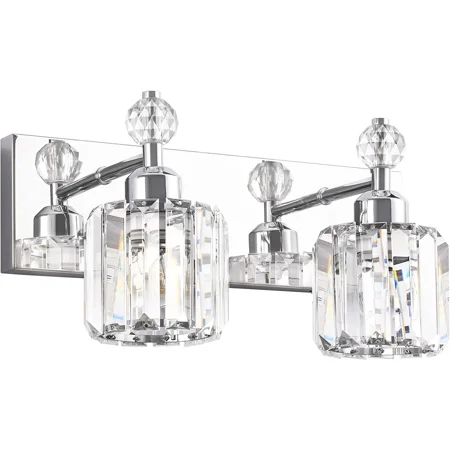 YAAN Modern Crystal Chrome 2 Light Bathroom Vanity Light for Bathroom Lighting Fixtures Over Mirror Wall Sconce
YAAN Modern Crystal Chrome 2 Light Bathroom Vanity Light for Bathroom Lighting Fixtures Over Mirror Wall Sconce