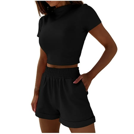 TANGON Women s Solid Color Skinny Sexy Fashion Casual Short Sleeve Suit Two Piece Set
TANGON Women s Solid Color Skinny Sexy Fashion Casual Short Sleeve Suit Two Piece Set