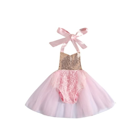 GXFC Baby Girls Hanging Neck Romper Infant Sweet Style Rose Sequins Decoration Mesh Splicing Sleeveless Jumpsuit
GXFC Baby Girls Hanging Neck Romper Infant Sweet Style Rose Sequins Decoration Mesh Splicing Sleeveless Jumpsuit