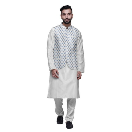 Atasi Indian Traditional Kurta Churidar Pajama Set With Nehru Jacket For Men