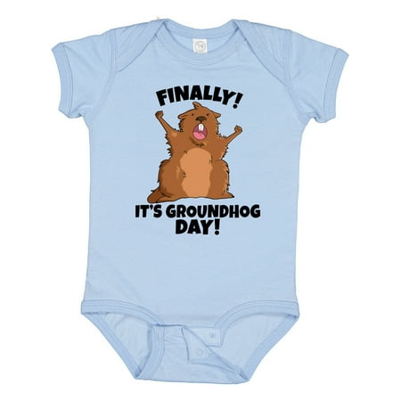 Inktastic Finally It s Groundhog Day Gift Baby Boy or Baby Girl Bodysuit
