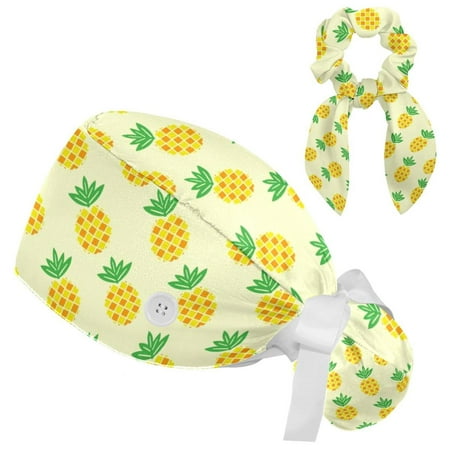 Working Cap with Buttons and Sweatband Scrub Hat Bouffant Caps with Scrunchie Pineapple Tie Back Hats
Working Cap with Buttons and Sweatband Scrub Hat Bouffant Caps with Scrunchie Pineapple Tie Back Hats