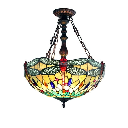Radiance Goods Tiffany-Style Blackish Bronze 3 Light Hanging Pendant 18 Wide 
Radiance Goods Tiffany-Style Blackish Bronze 3 Light Hanging Pendant 18 Wide