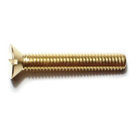 5/16 -18 x 2 Brass Coarse Thread Slotted Flat Head Machine Screws (6 pcs.)