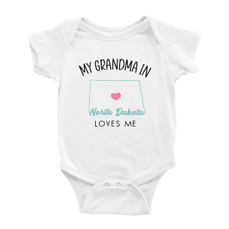 My Grandma In North Dakota Loves Me Baby Clothing For Boy Girl Bodysuits 0-3 Months
My Grandma In North Dakota Loves Me Baby Clothing For Boy Girl Bodysuits 0-3 Months