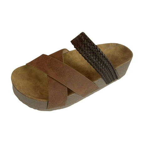 Ladies Vintage Fashion Summer Solid Leather Knitted Open Toe Thick Sole Sandals
Ladies Vintage Fashion Summer Solid Leather Knitted Open Toe Thick Sole Sandals