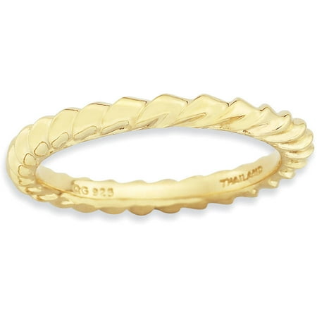 Sterling Silver Gold-Plated Domed Ring