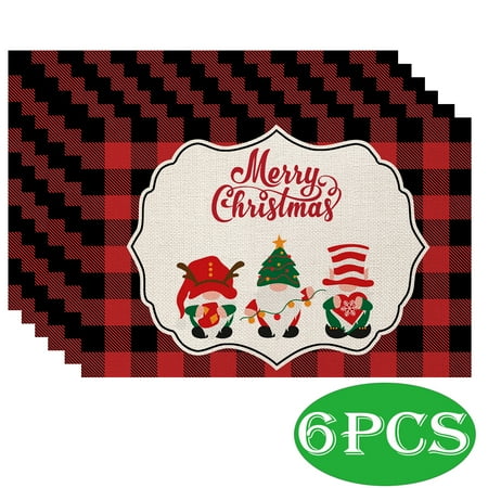 Christmas Placemats Set of 6 Buffalo Plaid Placemats for Christmas Dining Table Party Table Decor 12 × 18 inch
Christmas Placemats Set of 6 Buffalo Plaid Placemats for Christmas Dining Table Party Table Decor 12 × 18 inch