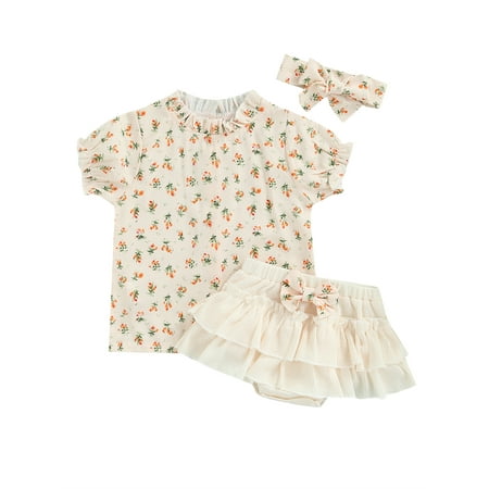 Woshilaocai Summer Infant Baby Girl Clothes Set 3Pcs Short Sleeve Floral Tops Layered Tutu Shorts Headband Outfits
Woshilaocai Summer Infant Baby Girl Clothes Set 3Pcs Short Sleeve Floral Tops Layered Tutu Shorts Headband Outfits