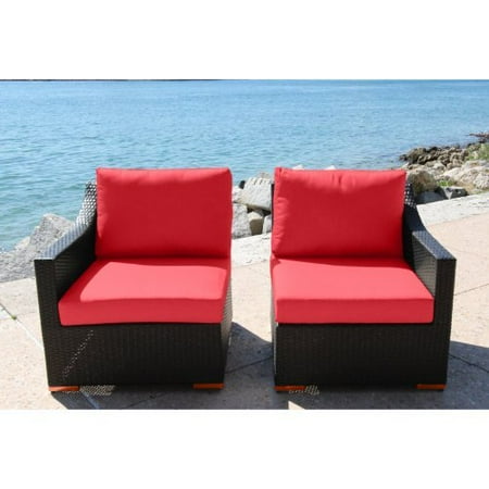Bellini Home and Gardens Teana Wicker 2 Piece Patio Deep Seating Sectional Chair Set