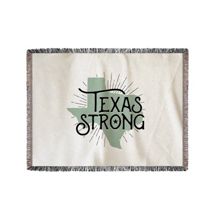Texas Strong - Letterpress - Lantern Press Artwork (60x80 Woven Chenille Yarn Blanket)