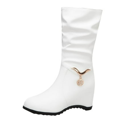 Mackneog Ladies Solid Color Surface Metal Decoration Inner Heightening Medium Boots Gift on Clearance
Mackneog Ladies Solid Color Surface Metal Decoration Inner Heightening Medium Boots Gift on Clearance