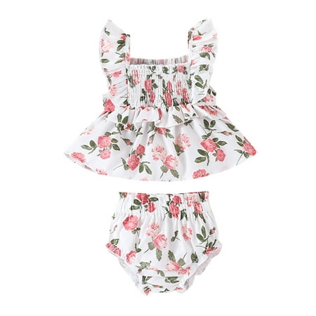 Thaisu Infant Baby Girl 2Pcs Summer Outfits Ruffle Sleeve Floral Print Crop Tops + Bloomer Shorts Set
Thaisu Infant Baby Girl 2Pcs Summer Outfits Ruffle Sleeve Floral Print Crop Tops + Bloomer Shorts Set