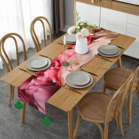 Peony Table Runner Imitation Linen Table Runner With Green Tassels For Party And Dining Room 14 x 60
Peony Table Runner Imitation Linen Table Runner With Green Tassels For Party And Dining Room 14 x 60