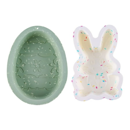 Staron 2PC Easter Silicone Mold Cake Diy Color Silicone Animal Shape Cake Mold