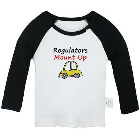 Regulators Mount Up Funny T shirt For Baby Newborn Babies T-shirts Infant Tops 0-24M Kids Graphic Tees Clothing (Long Black Raglan T-shirt 6-12 Months)
Regulators Mount Up Funny T shirt For Baby Newborn Babies T-shirts Infant Tops 0-24M Kids Graphic Tees Clothing (Long Black Raglan T-shirt 6-12 Months)