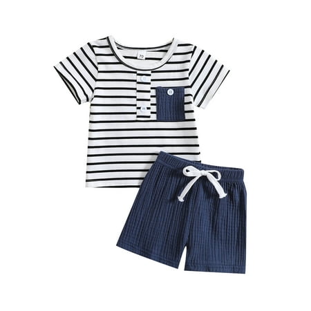 Toddler Baby Boys Summer Outfit Short Sleeve Striped T Shirt Tops + Solid Color Linen Shorts Sets Infant Clothes
Toddler Baby Boys Summer Outfit Short Sleeve Striped T Shirt Tops + Solid Color Linen Shorts Sets Infant Clothes