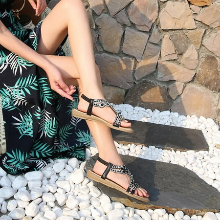 XIAOFFENN Summer New Style Flat Sandals Flower Rhinestone Sandals Open Toe Beach Sandals
XIAOFFENN Summer New Style Flat Sandals Flower Rhinestone Sandals Open Toe Beach Sandals