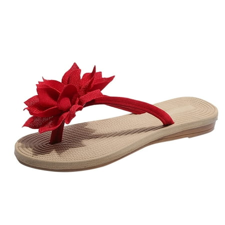 Pgeraug womens slippers Fashion Summer Sandals And Slippers Women Flowers Flat Slippers Beach Shoes mens slippers Red 41
Pgeraug womens slippers Fashion Summer Sandals And Slippers Women Flowers Flat Slippers Beach Shoes mens slippers Red 41